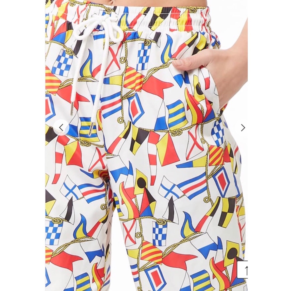 Maritime Flag Pattern Windpants